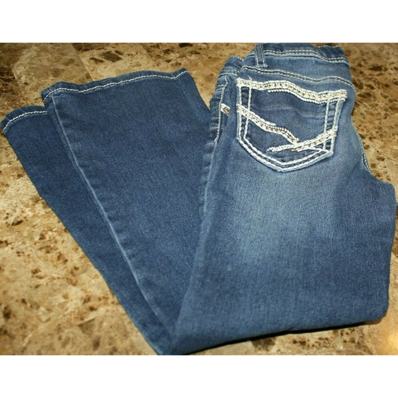 Faded Glory Jeans Super Dark Wash Adjusatble Strap Women's Size 7 VGUC - Picture 1 of 5